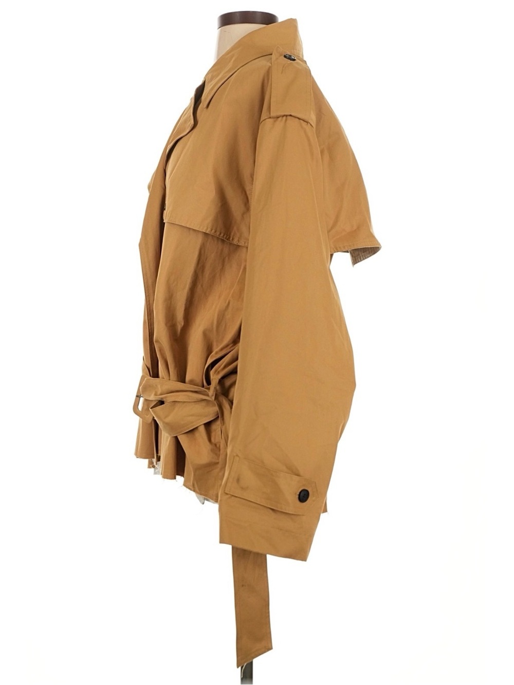 KBB by Kahlana Cropped Tan Trench Jacket with Drawstring Waist. NWT size XXL - Picture 5 of 11